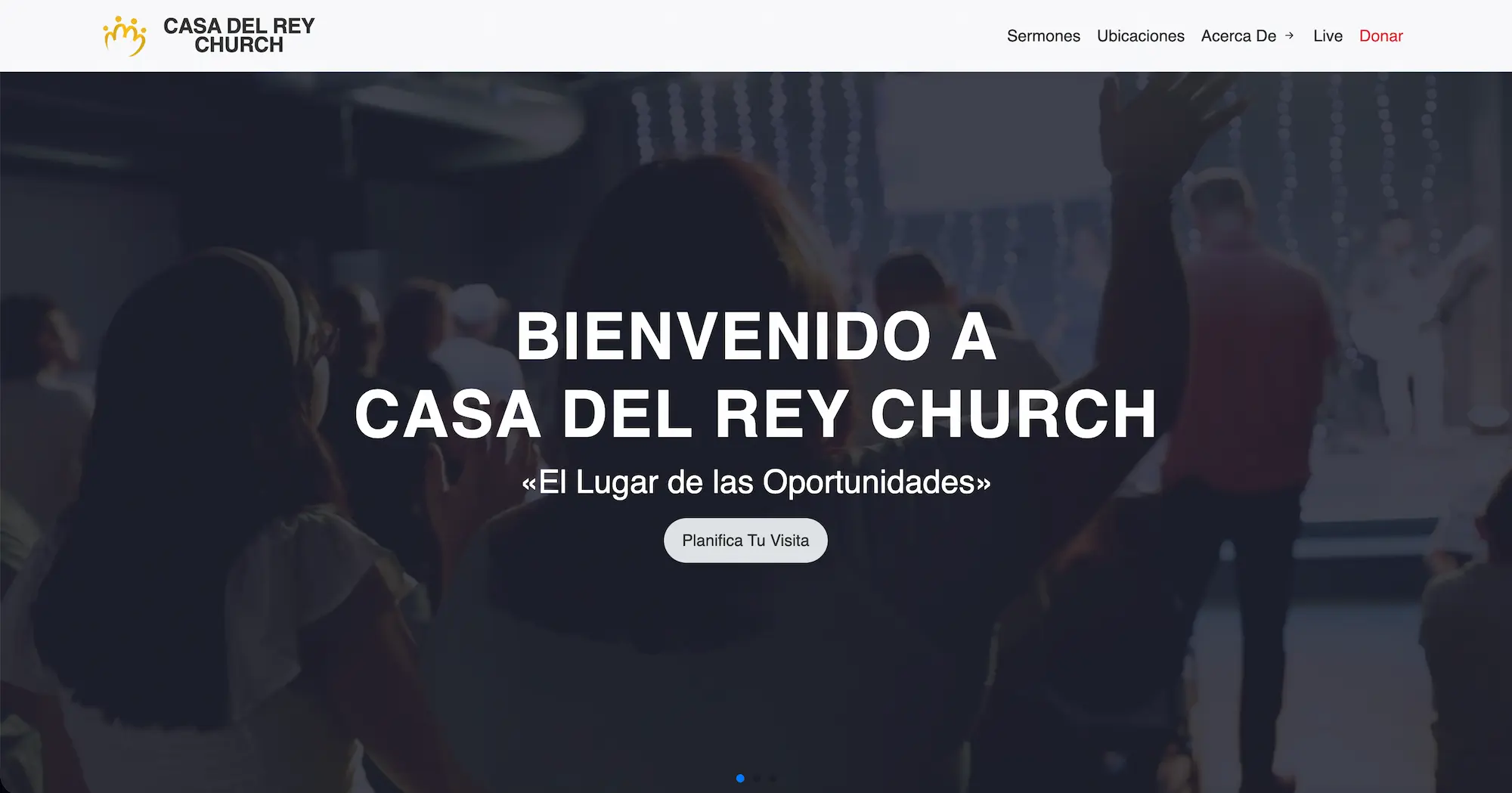 Casa del Rey Church homepage desktop view