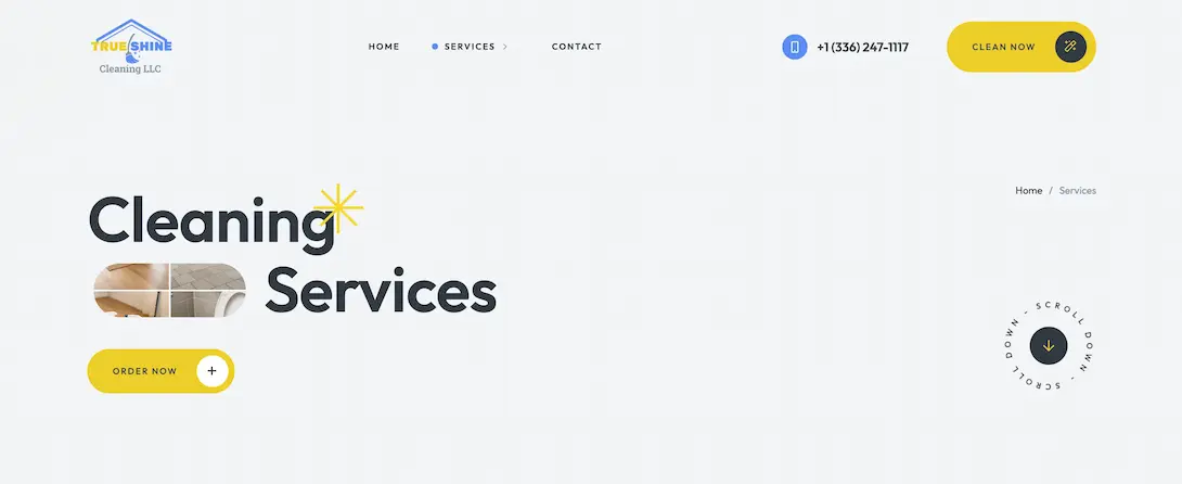 TrueShine Cleaning customer testimonials page