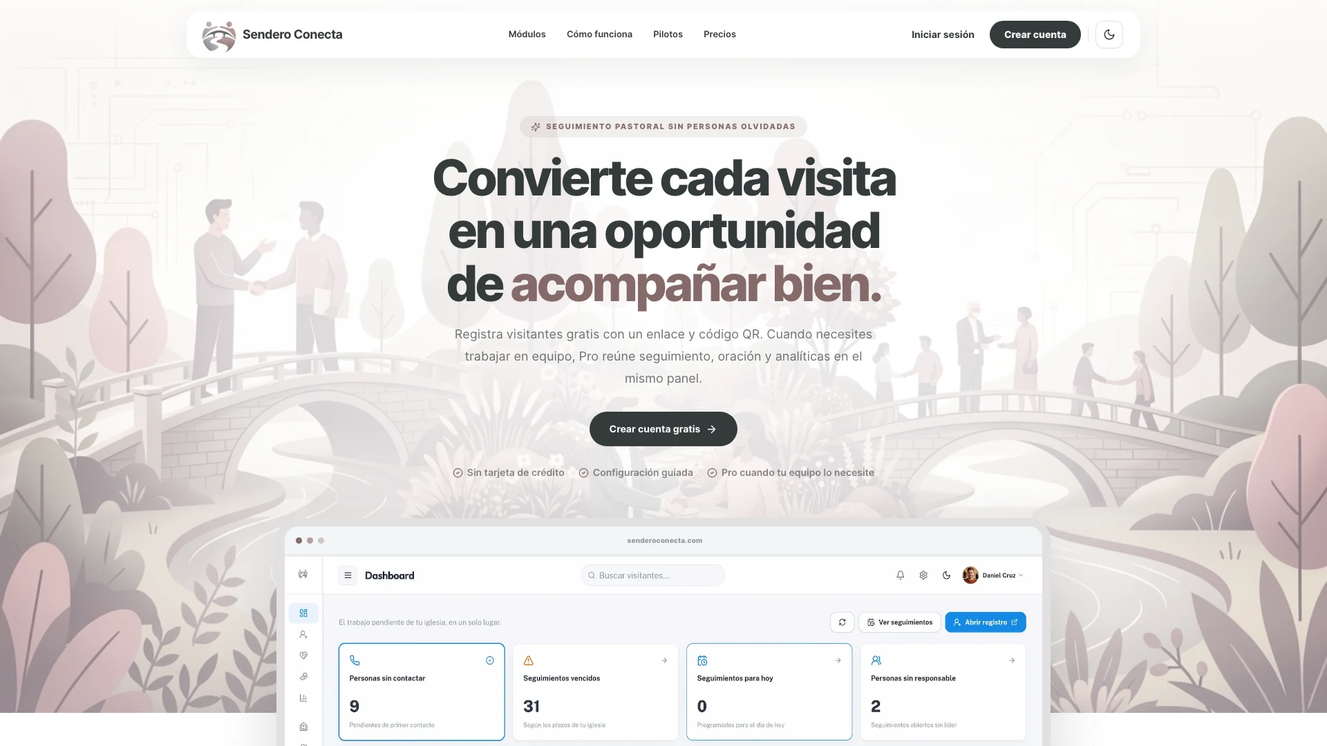Página de inicio de Sendero Conecta