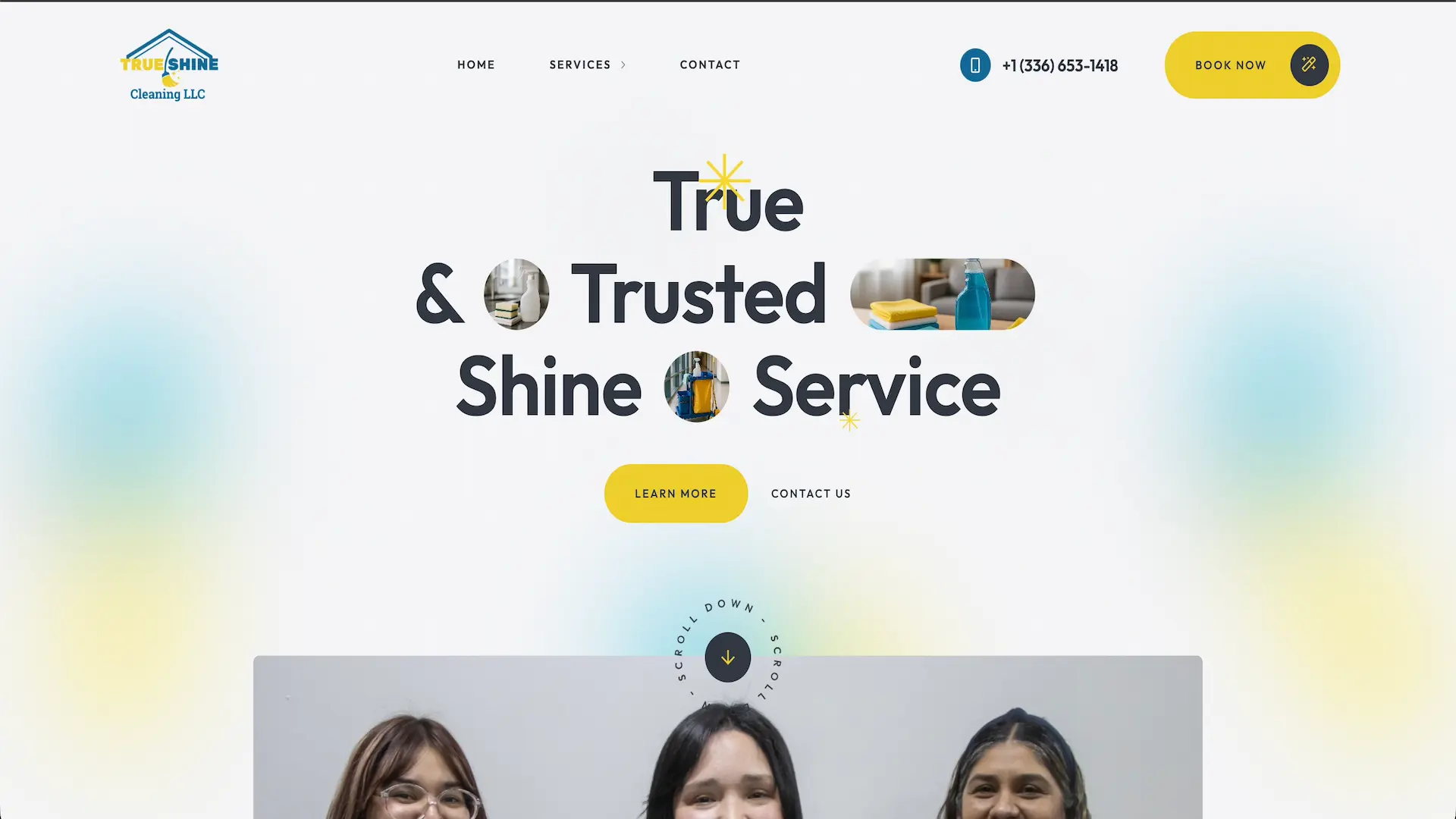 Página de inicio de TrueShine Cleaning